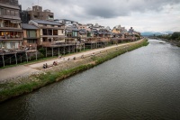 Along Kamo River in Kyoto