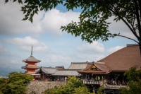 At Kiyomizu dera temple in Kyoto