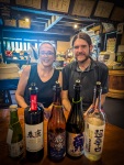 Suzanne and Paul at sake tasting at Harushika Sake in Kyoto