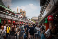 Along Nakamise-dori Street at Senso-ji Temple in Asakusa, Tokyo