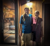 Paul and Suzanne at Sousaku Teppan Konamono Ushishi in Nihonbashi, Tokyo