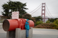 Kyle with cable example and Golden Gate Bridge in San Francisco