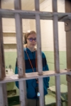 Kyle in cell on Alcatraz Island in San Francisco