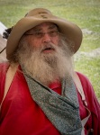 Prospector reenactor in San Juan Bautista, California