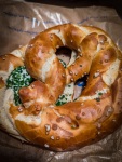 Cream cheese pretzel in Munich