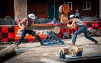 At the Great Alaskan Lumberjack Show in Ketchikan