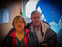 Mary Lou and Jack boarding Sapphire Princess in Whittier