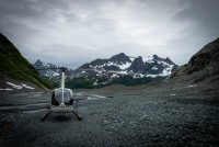 At Hawk Glacier on our helicopter flight tour in Seward