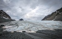 At Hawk Glacier on our helicopter flight tour in Seward