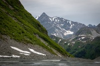 At Hawk Glacier on our helicopter flight tour in Seward