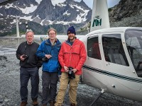 Jack, Paul and Kyle at Hawk Glacier on our helicopter flight tour in Seward