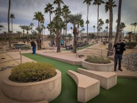 Peter and Kyle playing mini-golf in Sun City West, AZ