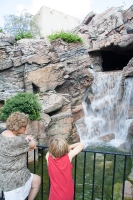 Kyle & Grammy enjoying the Norwegian waterfall