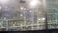 Inside Space Mountain with the lights on